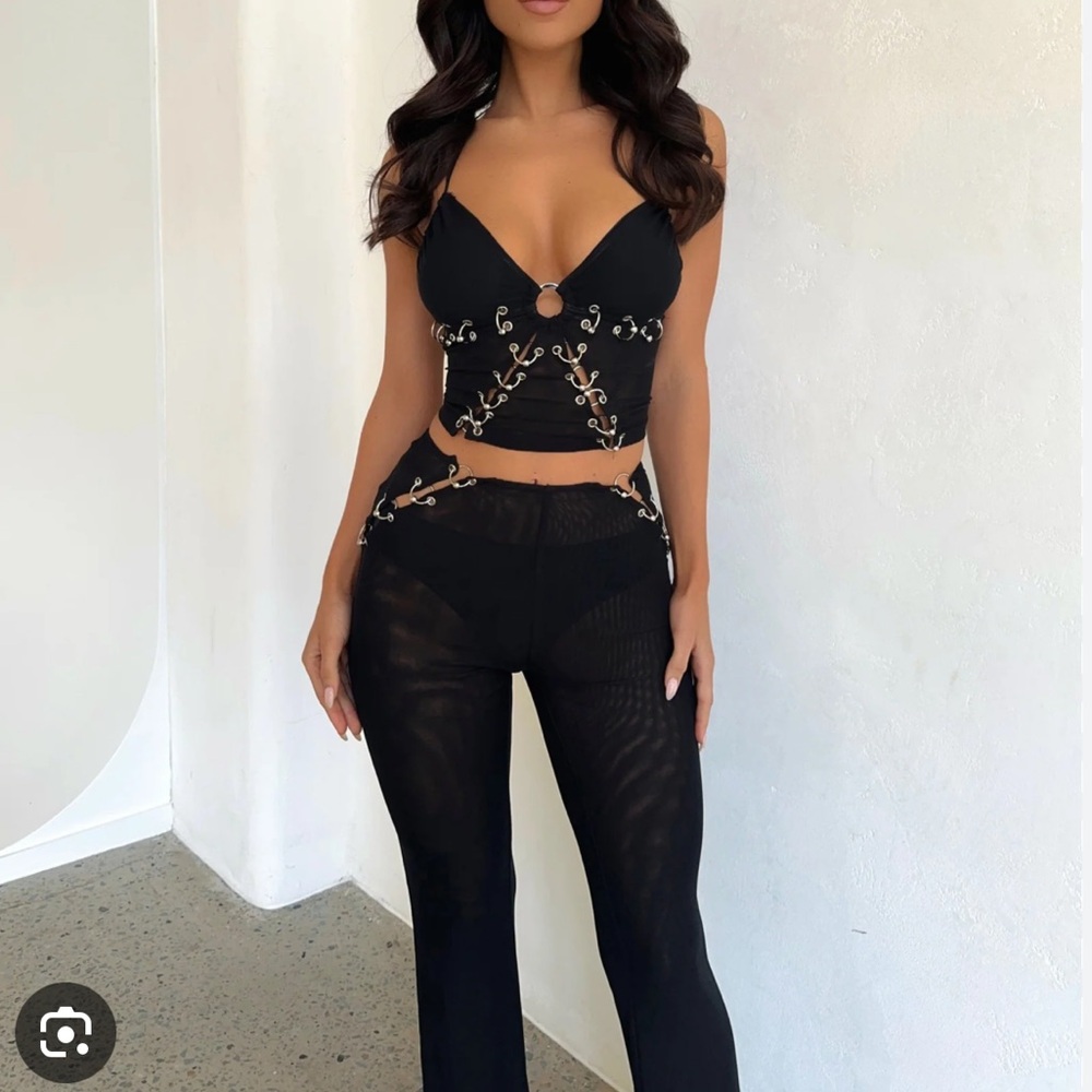 Black Wide Leg Pants and Top